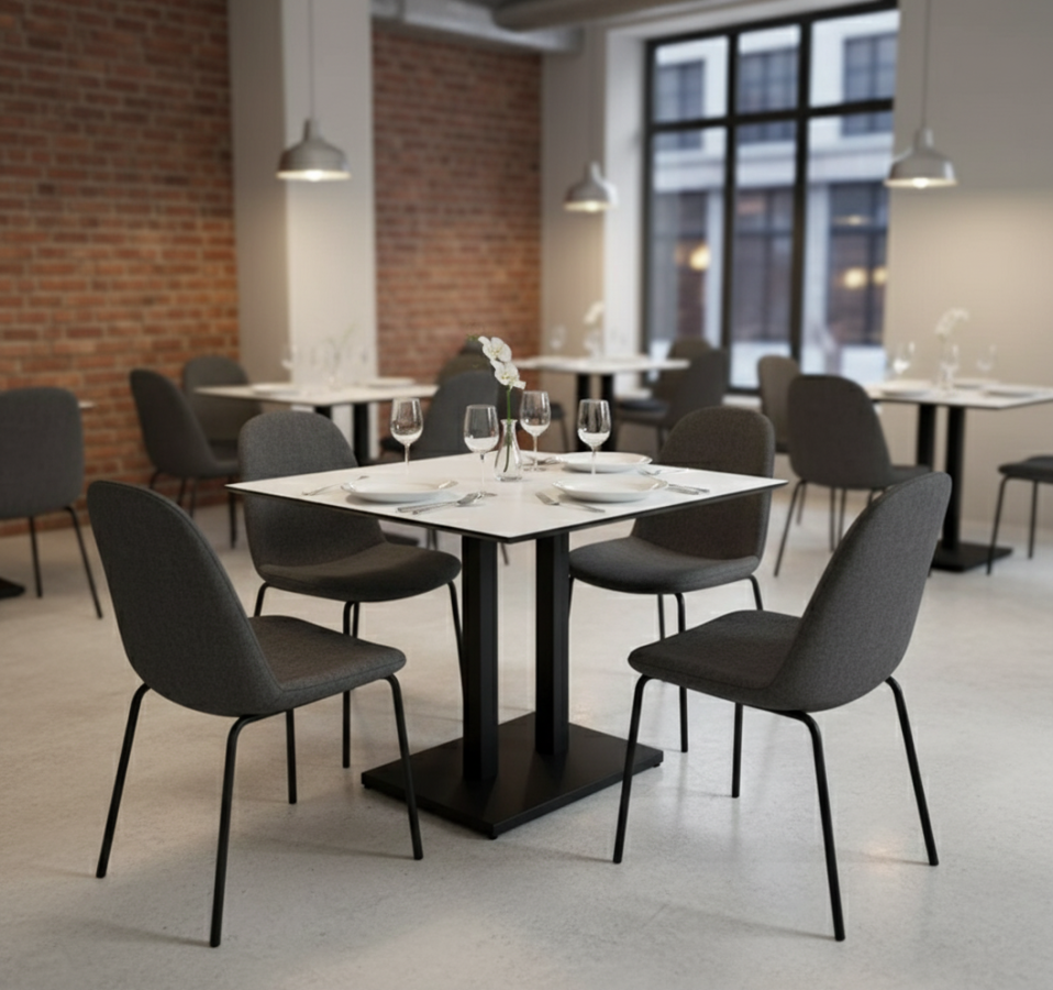 Стол Chelsea Mono черный белый матовый_2