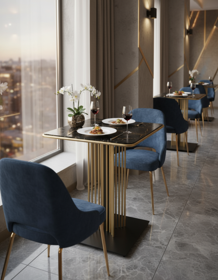 Подстолье Victor (квадратное) золотистый_2